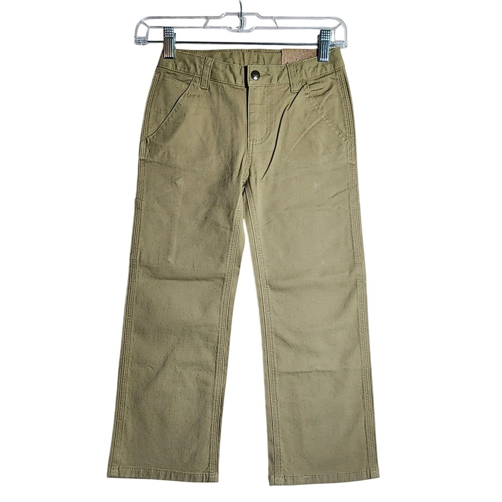 Carhartt NWT Boys 6 Carpenter Pants Original Fit Canvas Khaki Adjustable Waist